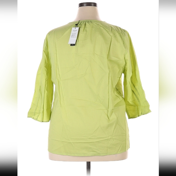 NWT Zanzea Collection light green 3/4 sleeve blouse 100% cotton Size 4X - Picture 2 of 3